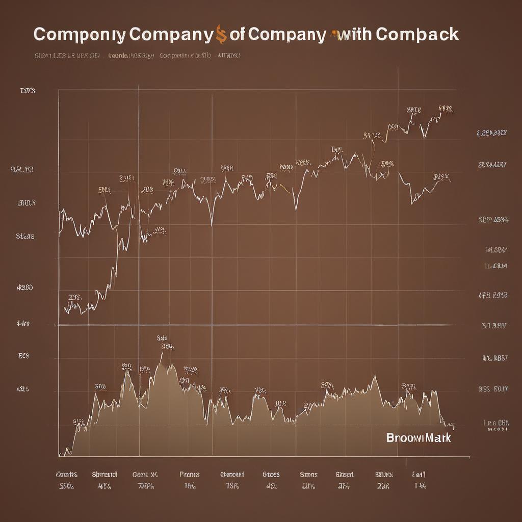 stock graph with brown background